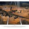 Avro Lancaster during WWII being attacked by a Ju88R over Frankfurt